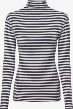 Marie Lund Langarmshirts Shirt Frauen Navy / Weiß